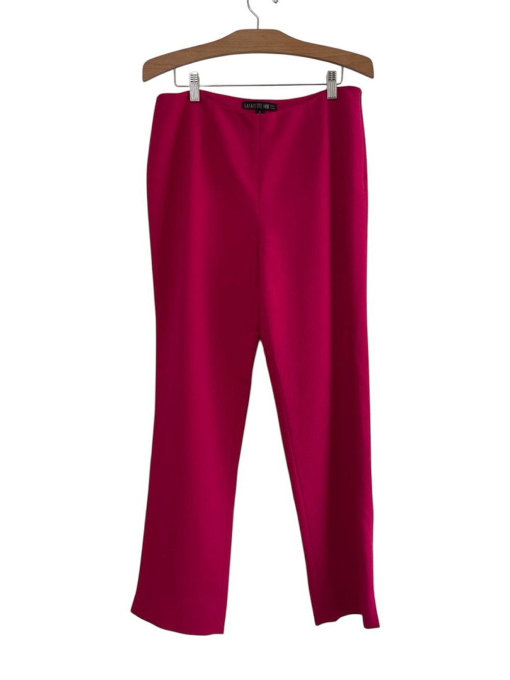 Lafayette 148 Virgin Wool Crepe Ankle Pants Fuchsia Trousers Size 8m